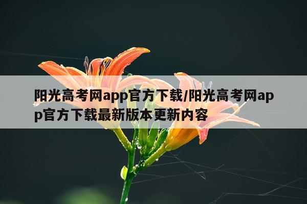阳光高考网app官方下载/阳光高考网app官方下载最新版本更新内容