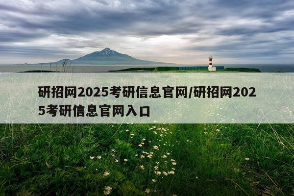 研招网2025考研信息官网/研招网2025考研信息官网入口