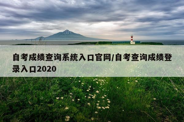 自考成绩查询系统入口官网/自考查询成绩登录入口2020