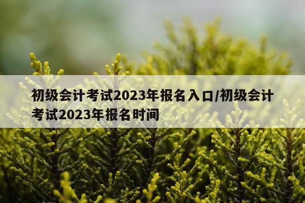 初级会计考试2023年报名入口/初级会计考试2023年报名时间