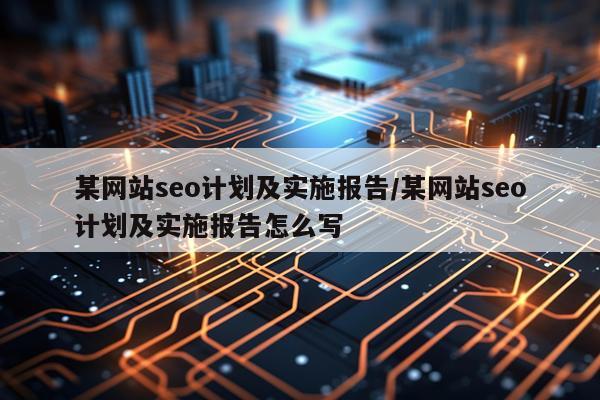 某网站seo计划及实施报告/某网站seo计划及实施报告怎么写