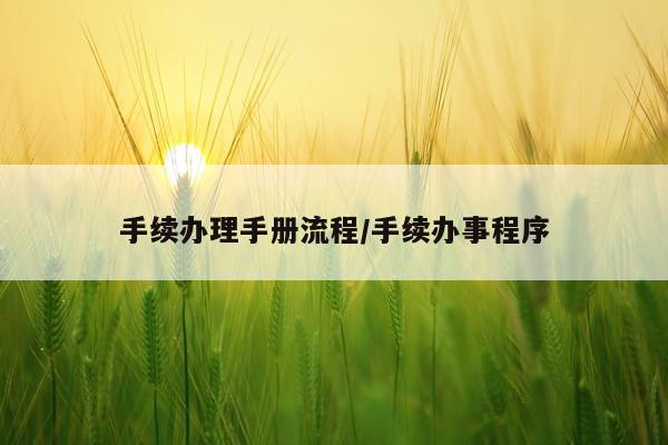 手续办理手册流程/手续办事程序