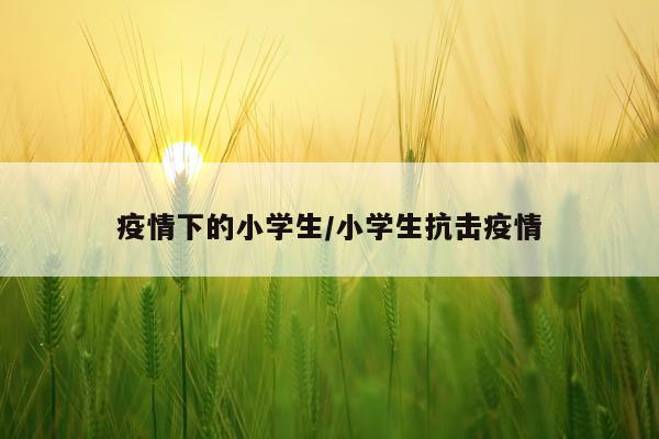 疫情下的小学生/小学生抗击疫情