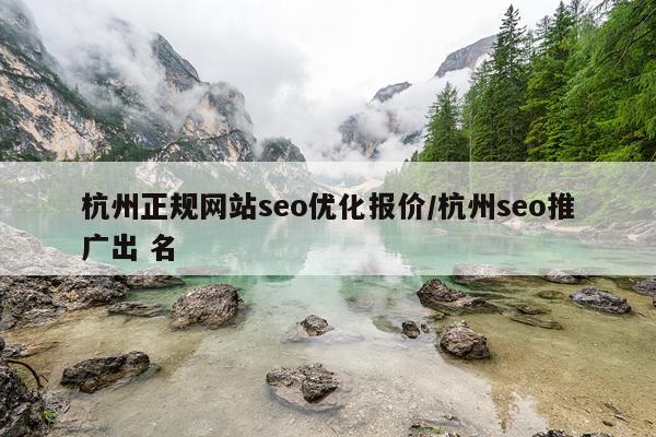 杭州正规网站seo优化报价/杭州seo推广出 名