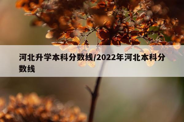 河北升学本科分数线/2022年河北本科分数线