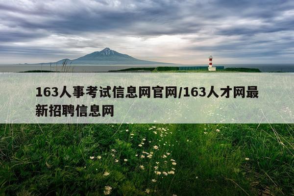 163人事考试信息网官网/163人才网最新招聘信息网