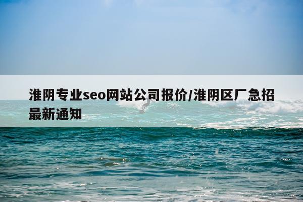 淮阴专业seo网站公司报价/淮阴区厂急招最新通知