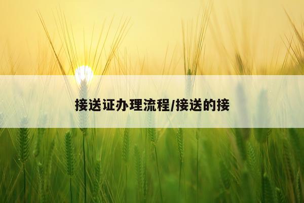 接送证办理流程/接送的接