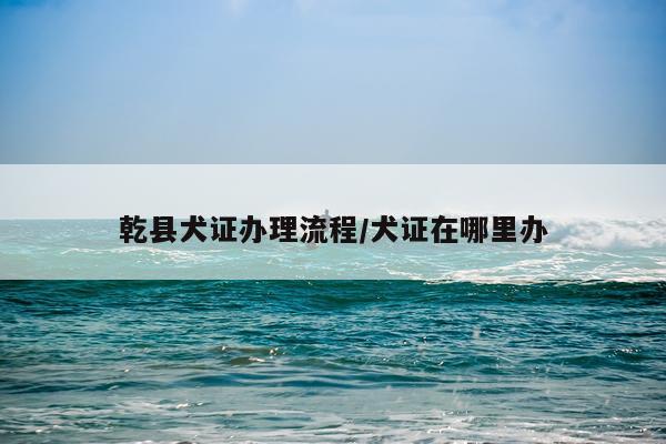 乾县犬证办理流程/犬证在哪里办