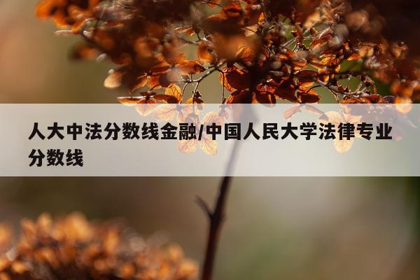人大中法分数线金融/中国人民大学法律专业分数线