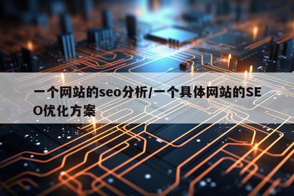 一个网站的seo分析/一个具体网站的SEO优化方案