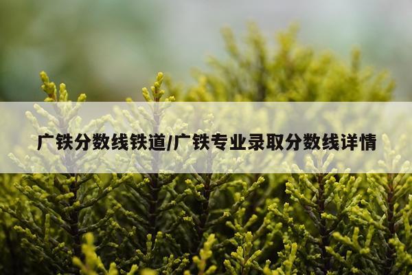 广铁分数线铁道/广铁专业录取分数线详情