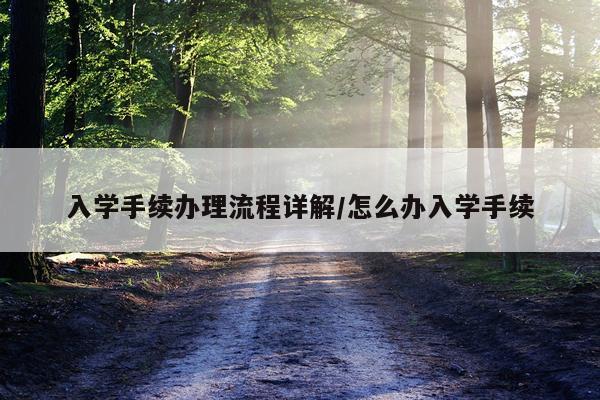 入学手续办理流程详解/怎么办入学手续