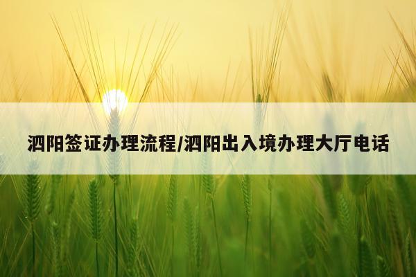 泗阳签证办理流程/泗阳出入境办理大厅电话