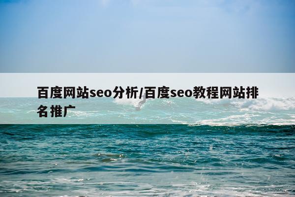 百度网站seo分析/百度seo教程网站排名推广