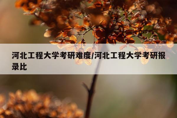 河北工程大学考研难度/河北工程大学考研报录比