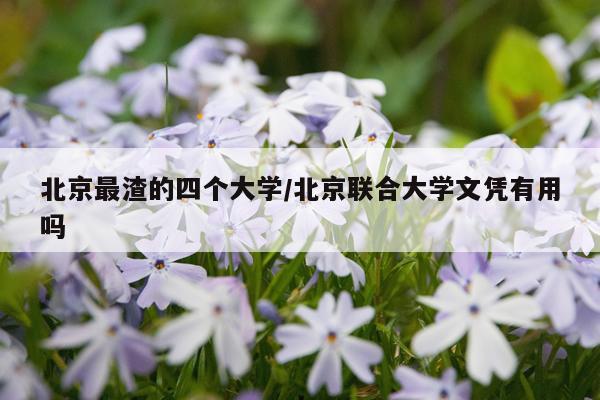 北京最渣的四个大学/北京联合大学文凭有用吗