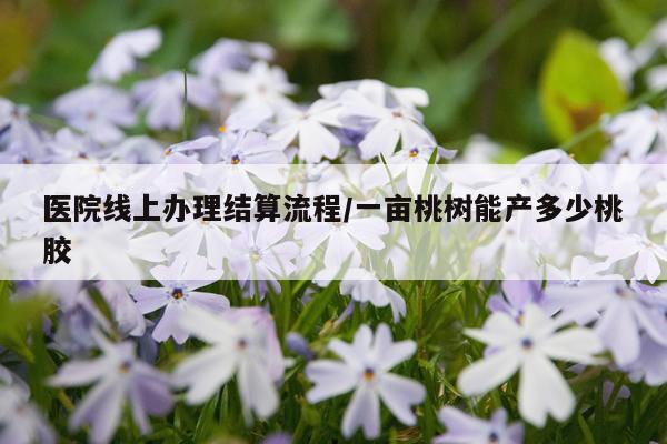 医院线上办理结算流程/一亩桃树能产多少桃胶