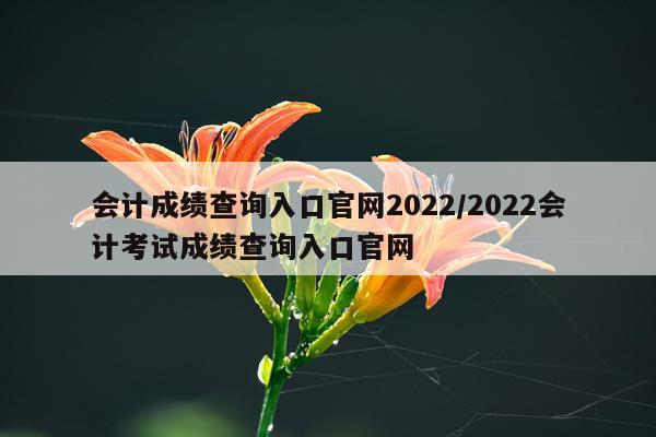 会计成绩查询入口官网2022/2022会计考试成绩查询入口官网