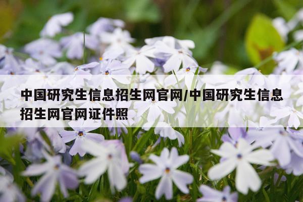 中国研究生信息招生网官网/中国研究生信息招生网官网证件照