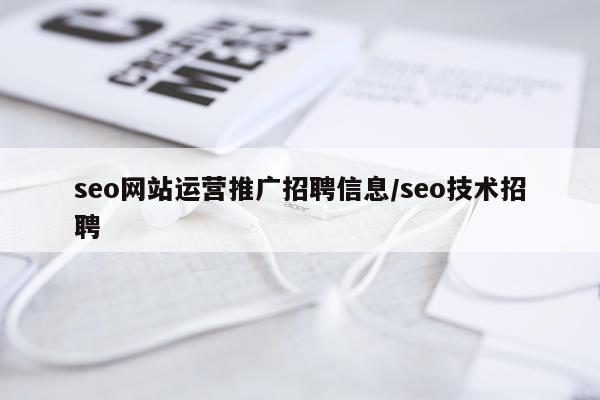seo网站运营推广招聘信息/seo技术招聘