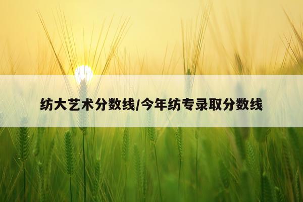纺大艺术分数线/今年纺专录取分数线