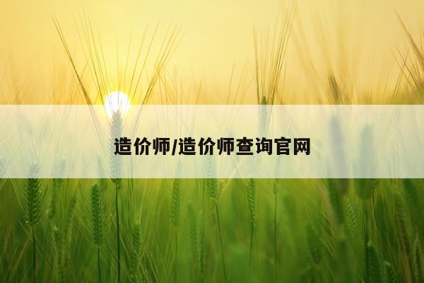 造价师/造价师查询官网