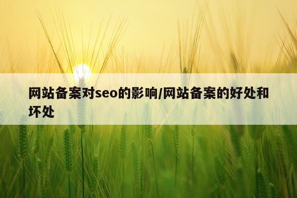 网站备案对seo的影响/网站备案的好处和坏处