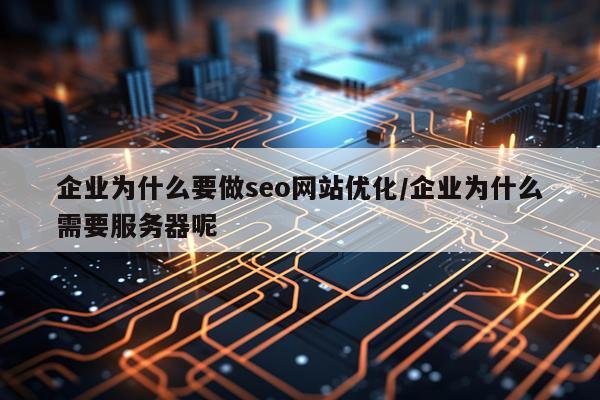 企业为什么要做seo网站优化/企业为什么需要服务器呢
