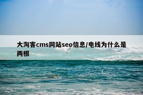 大淘客cms网站seo信息/电线为什么是两根