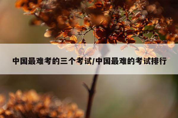 中国最难考的三个考试/中国最难的考试排行
