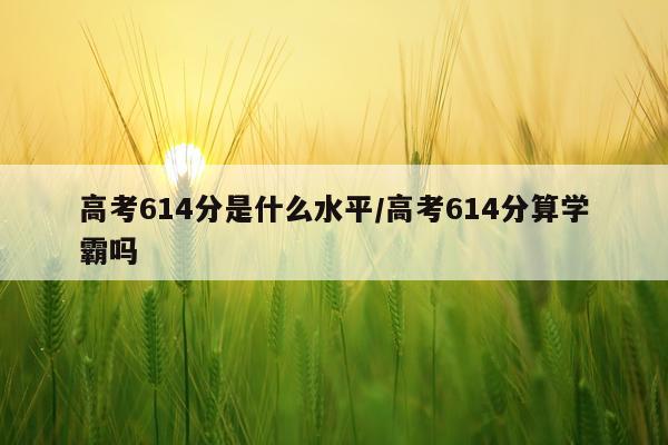 高考614分是什么水平/高考614分算学霸吗