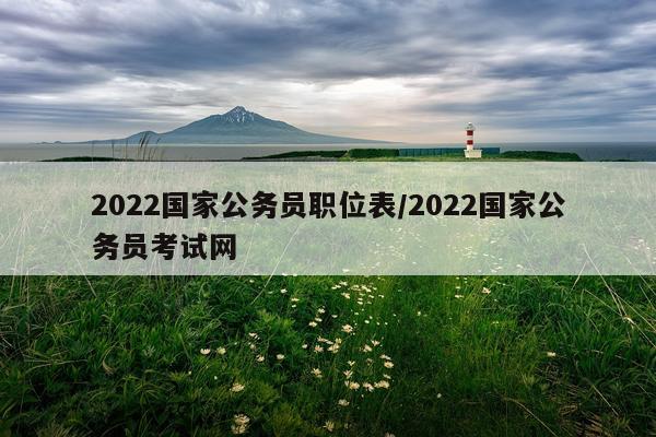 2022国家公务员职位表/2022国家公务员考试网