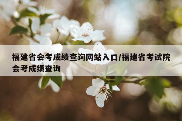 福建省会考成绩查询网站入口/福建省考试院会考成绩查询