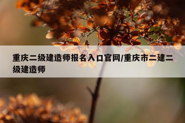 重庆二级建造师报名入口官网/重庆市二建二级建造师