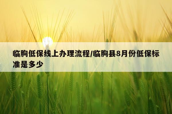 临朐低保线上办理流程/临朐县8月份低保标准是多少