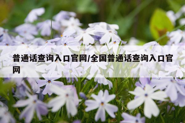 普通话查询入口官网/全国普通话查询入口官网