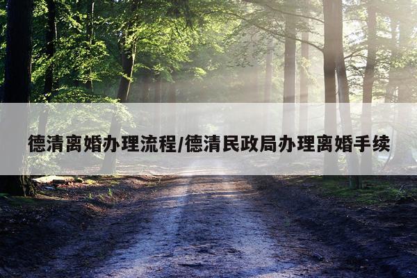 德清离婚办理流程/德清民政局办理离婚手续