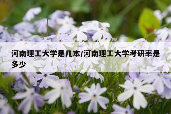 河南理工大学是几本/河南理工大学考研率是多少