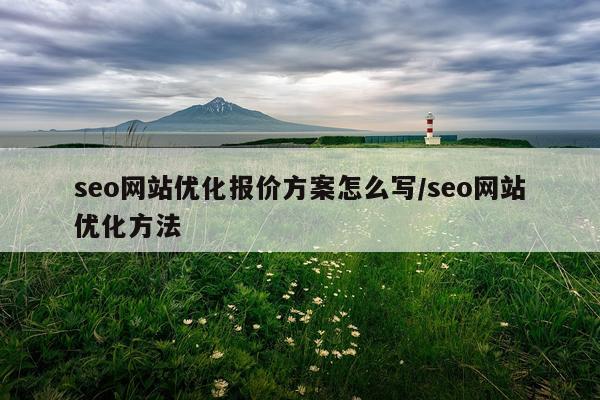 seo网站优化报价方案怎么写/seo网站优化方法