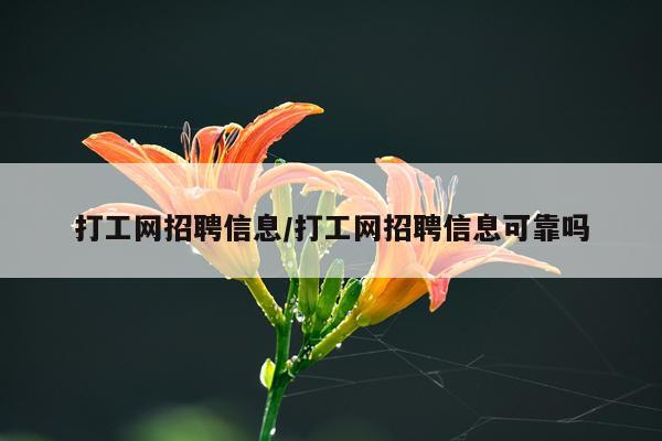打工网招聘信息/打工网招聘信息可靠吗