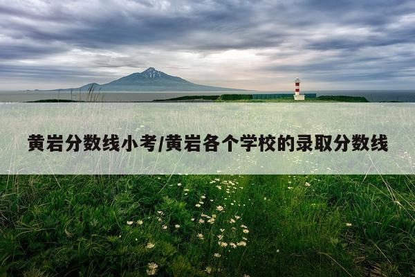 黄岩分数线小考/黄岩各个学校的录取分数线