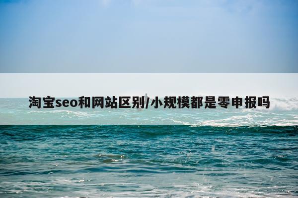 淘宝seo和网站区别/小规模都是零申报吗