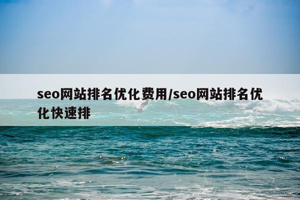 seo网站排名优化费用/seo网站排名优化快速排