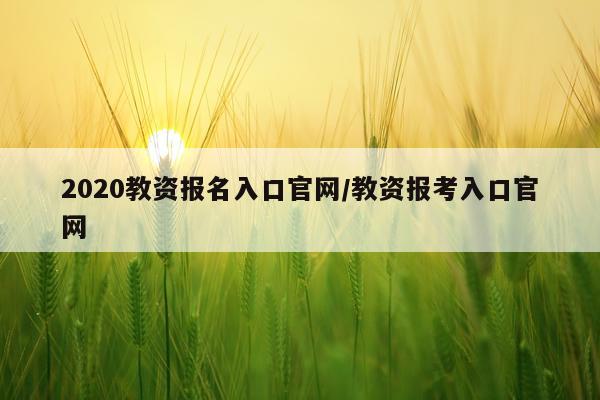 2020教资报名入口官网/教资报考入口官网