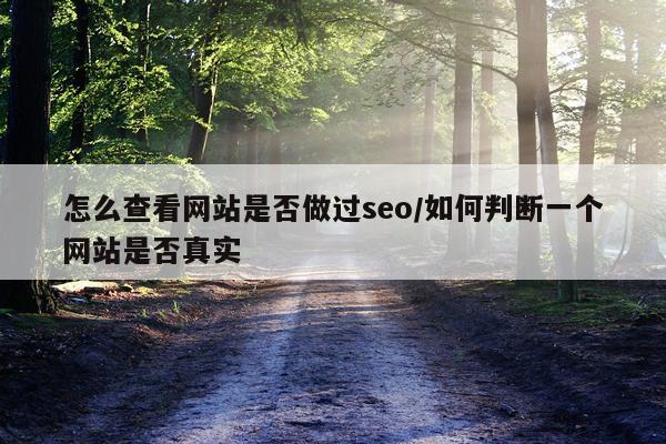 怎么查看网站是否做过seo/如何判断一个网站是否真实