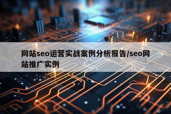 网站seo运营实战案例分析报告/seo网站推广实例