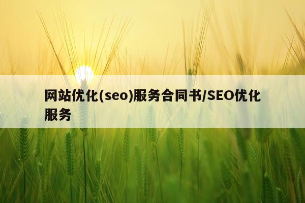 网站优化(seo)服务合同书/SEO优化服务