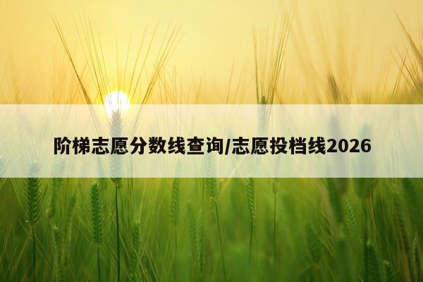 阶梯志愿分数线查询/志愿投档线2026