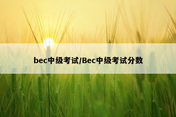 bec中级考试/Bec中级考试分数